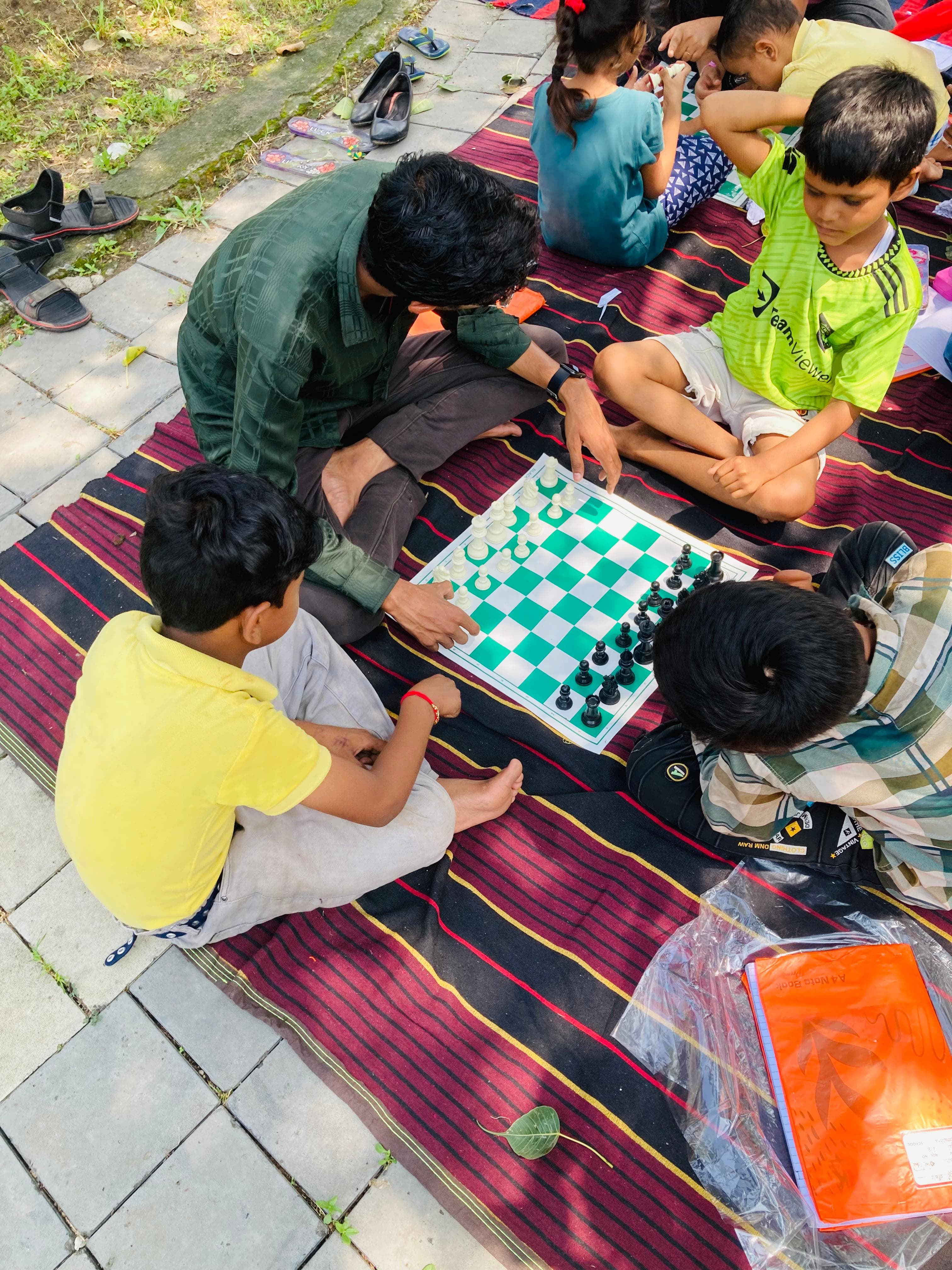 Children playing chess