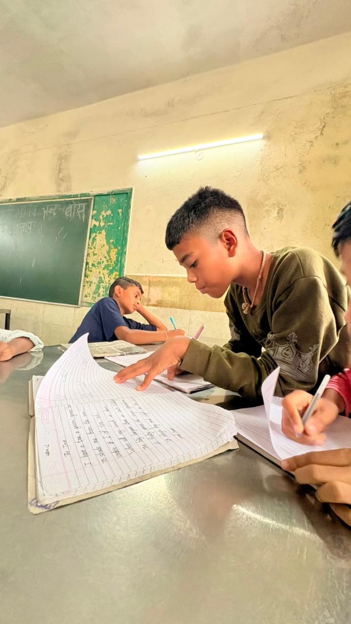 Children learning during a study session